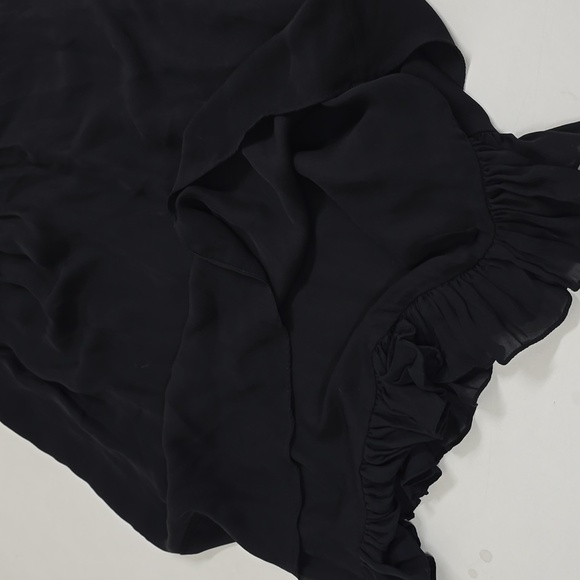 Alice + Olivia Black Embellished Neck Detail Sleeveless Silk Trapeze Dress - Picture 10 of 11